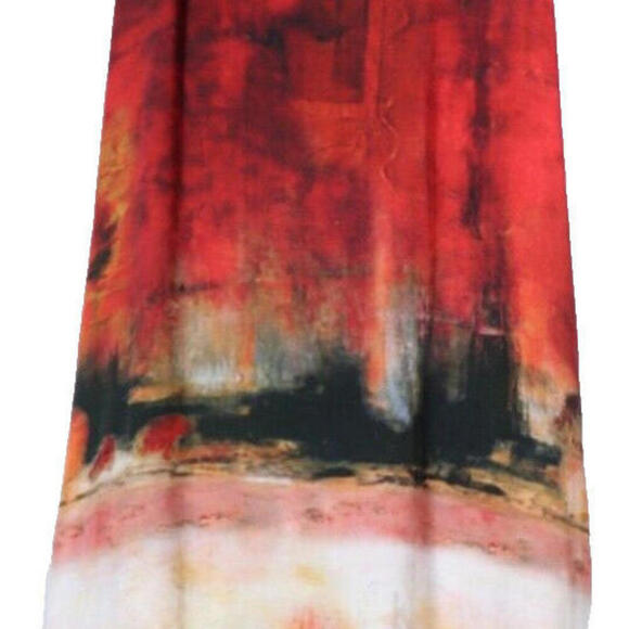 Iris Setlakwe Womens US6 Red Black Shift Tank Dress Crossback Tie Dye Scoop Neck - Picture 2 of 12